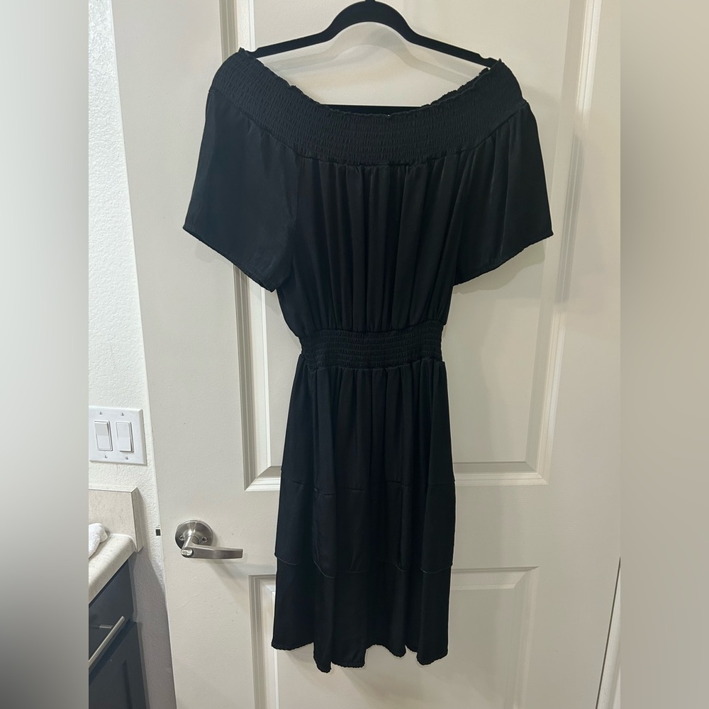 NEW! Elegant Black Off-Shoulder Dress